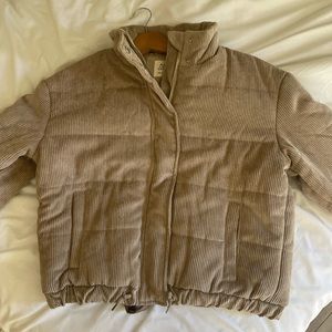 Tan corduroy cropped jacket